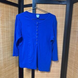 Chico's Vibrant Blue Button Down Top
